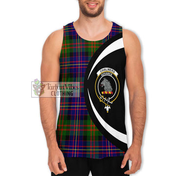 Chalmers Tartan Men's Tank Top with Family Crest Circle Style