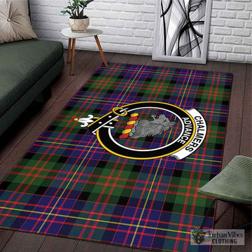 Chalmers Tartan Area Rug with Family Crest