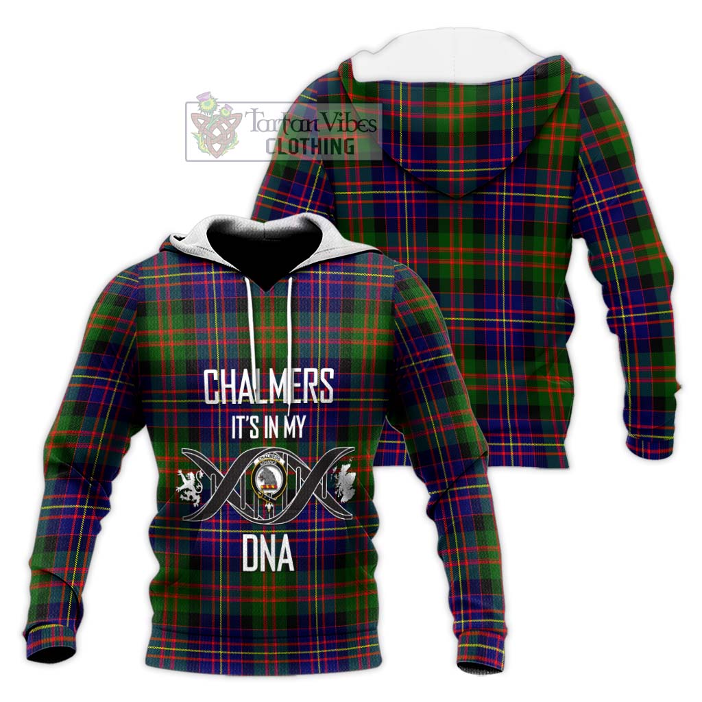 Tartan Vibes Clothing Chalmers Modern Tartan Knitted Hoodie with Family Crest DNA In Me Style