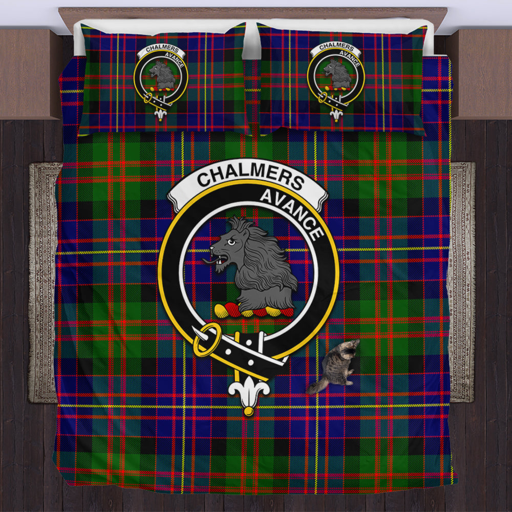 Chalmers Tartan Bedding Set with Family Crest US Bedding Set - Tartan Vibes Clothing