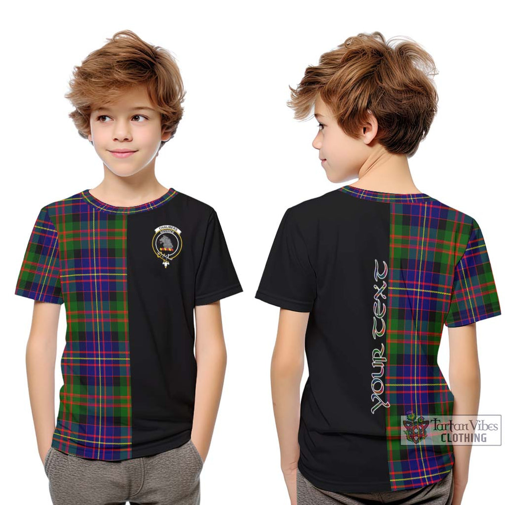 Chalmers Tartan Kid T-Shirt with Family Crest and Half Of Me Style Youth XL Size14 - Tartanvibesclothing Shop