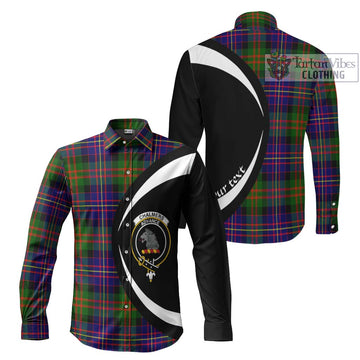 Chalmers Tartan Long Sleeve Button Up with Family Crest Circle Style