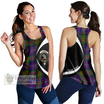 Chalmers Tartan Women's Racerback Tanks with Family Crest Circle Style