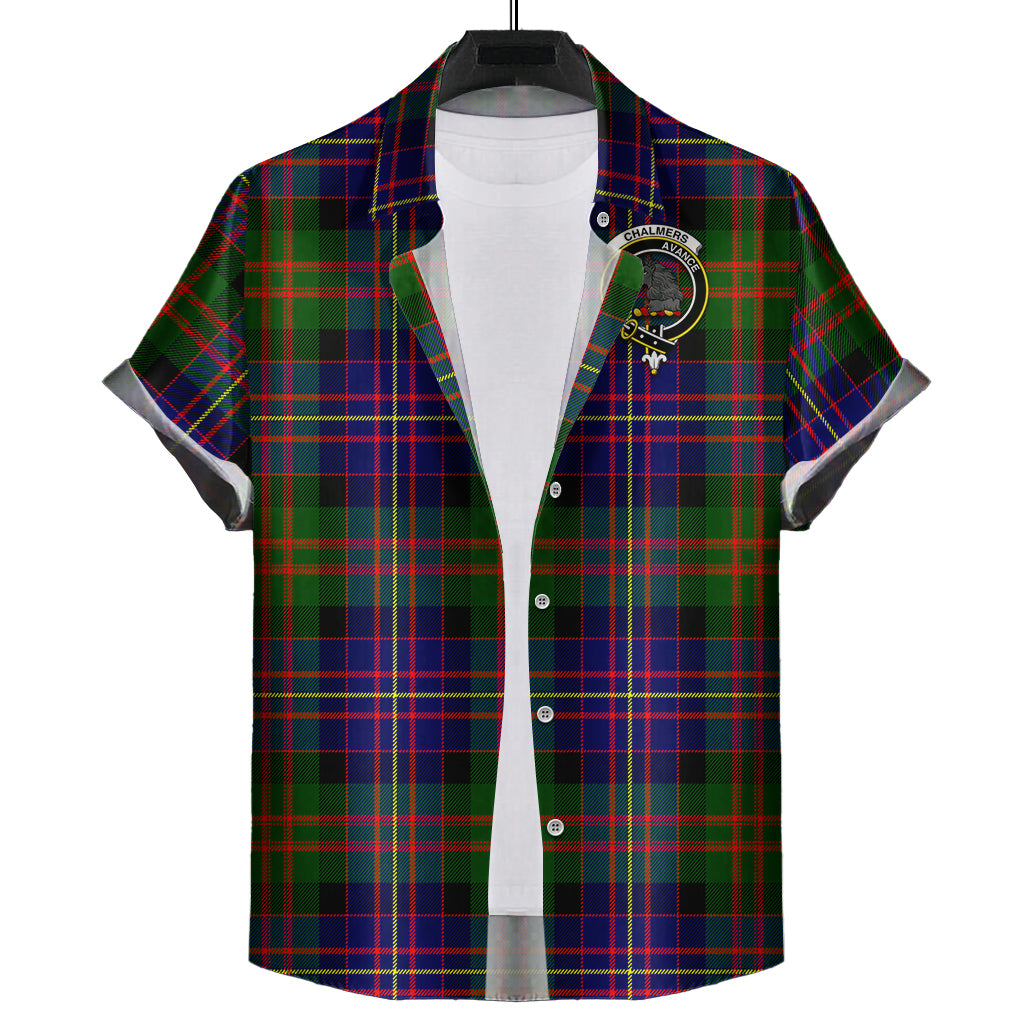 chalmers-modern-tartan-short-sleeve-button-down-shirt-with-family-crest