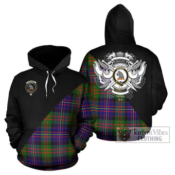 Chalmers Tartan Hoodie with Family Crest and Military Logo Style Zip Hoodie - Tartan Vibes Clothing