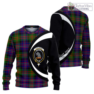 Chalmers Tartan Knitted Sweater with Family Crest Circle Style