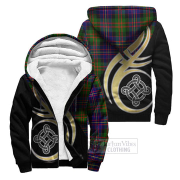 Chalmers Tartan Sherpa Hoodie with Family Crest and Celtic Symbol Style