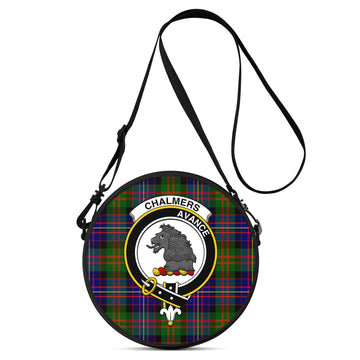 Chalmers Tartan Round Satchel Bags with Family Crest