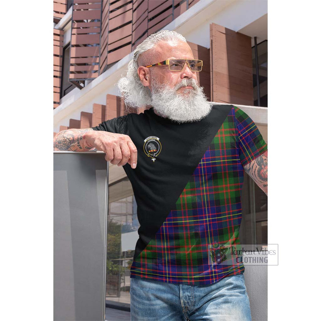 Tartan Vibes Clothing Chalmers Modern Tartan Cotton T-shirt with Family Crest and Military Logo Style