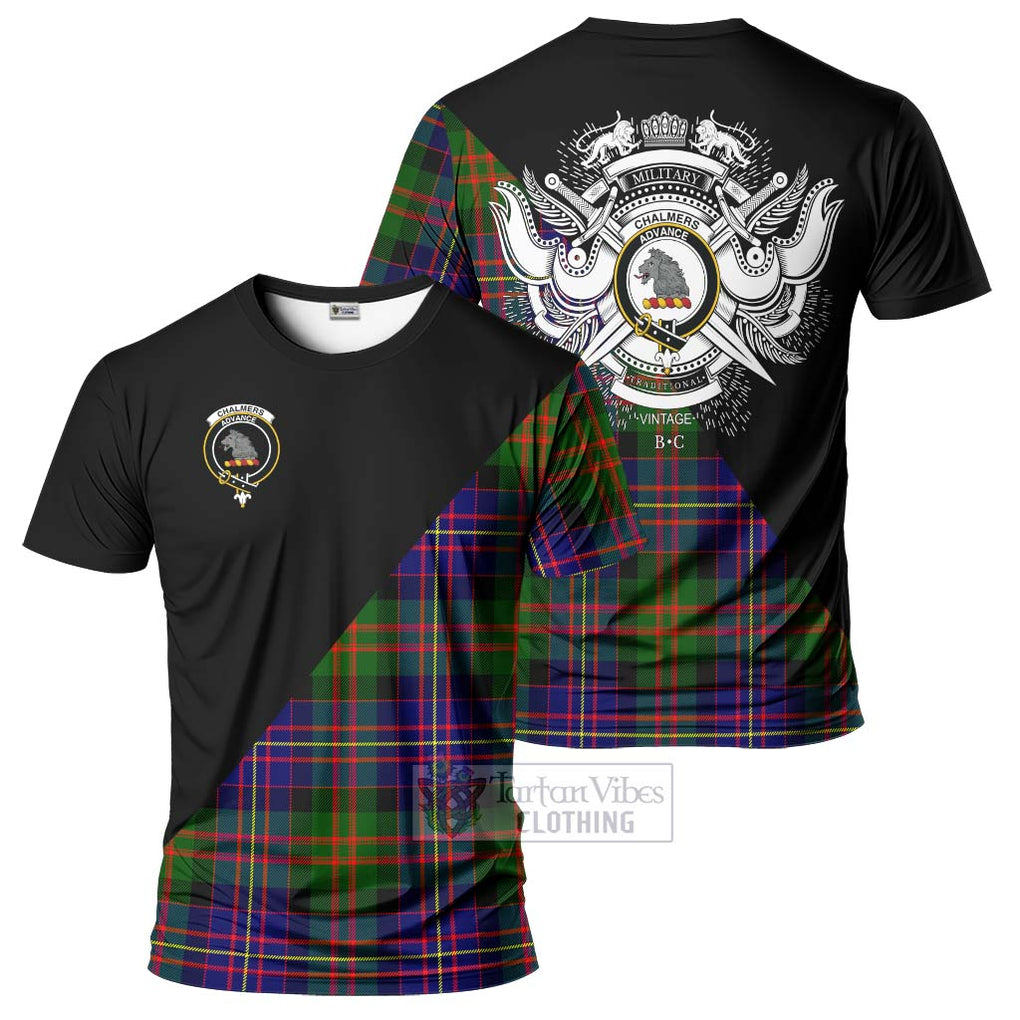 Chalmers Tartan T-Shirt with Family Crest and Military Logo Style Kid's Shirt - Tartanvibesclothing Shop