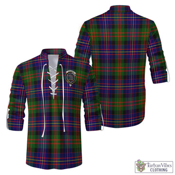 Chalmers Tartan Men's Scottish Traditional Jacobite Ghillie Kilt Shirt with Family Crest Men - Tartan Vibes Clothing