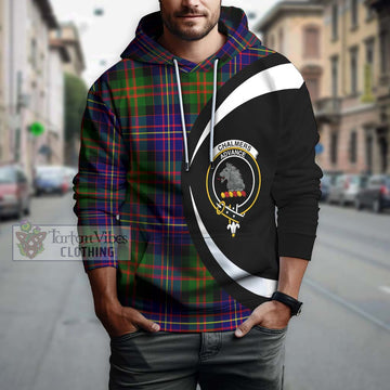 Chalmers Tartan Hoodie with Family Crest Circle Style