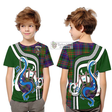 Chalmers Tartan Kid T-Shirt with Epic Bagpipe Style