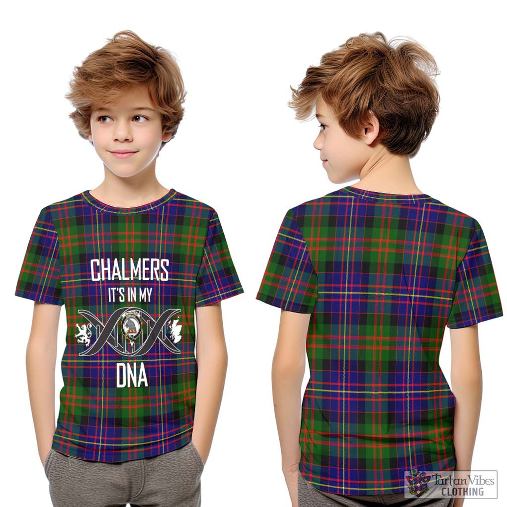 Chalmers Tartan Kid T-Shirt with Family Crest DNA In Me Style Youth XL Size14 - Tartanvibesclothing Shop