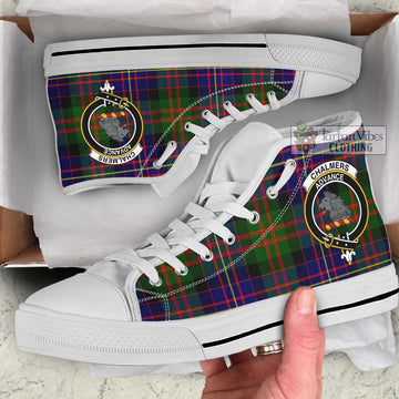 Chalmers Tartan High Top Shoes with Family Crest