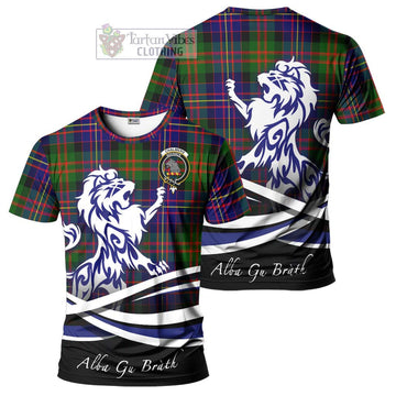 Chalmers Tartan Cotton T-shirt with Alba Gu Brath Regal Lion Emblem