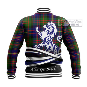 Chalmers Tartan Baseball Jacket with Alba Gu Brath Regal Lion Emblem - Tartan Vibes Clothing