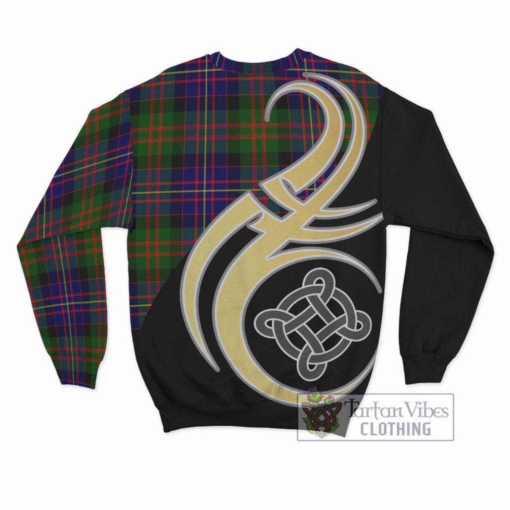 Chalmers Tartan Sweatshirt with Family Crest and Celtic Symbol Style - Tartan Vibes Clothing