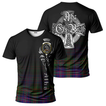 Chalmers Tartan T-Shirt Featuring Alba Gu Brath Family Crest Celtic Inspired