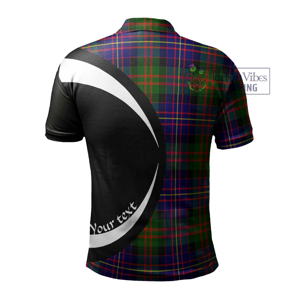 Tartan Vibes Clothing Chalmers Modern Tartan Men's Polo Shirt with Family Crest Circle Style