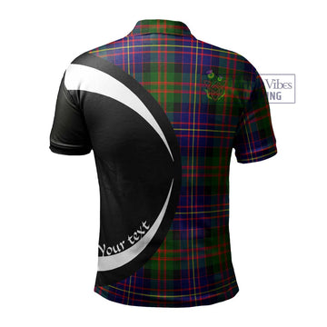 Chalmers Modern Tartan Men's Polo Shirt with Family Crest Circle Style