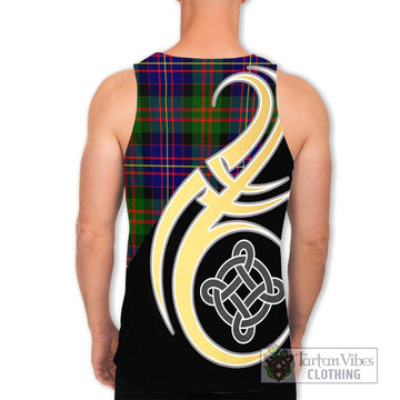 Chalmers Tartan Men's Tank Top with Family Crest and Celtic Symbol Style