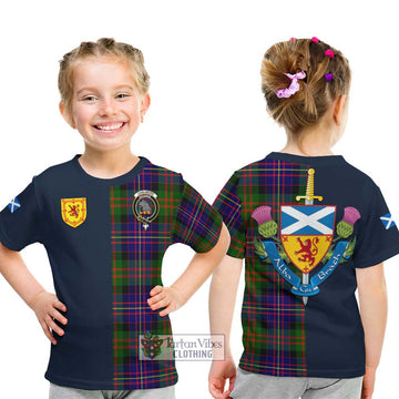 Chalmers Tartan Kid T-Shirt Alba with Scottish Lion Royal Arm Half Style