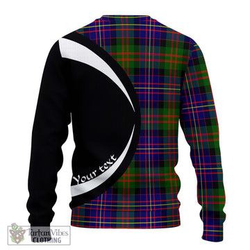 Chalmers Tartan Knitted Sweater with Family Crest Circle Style