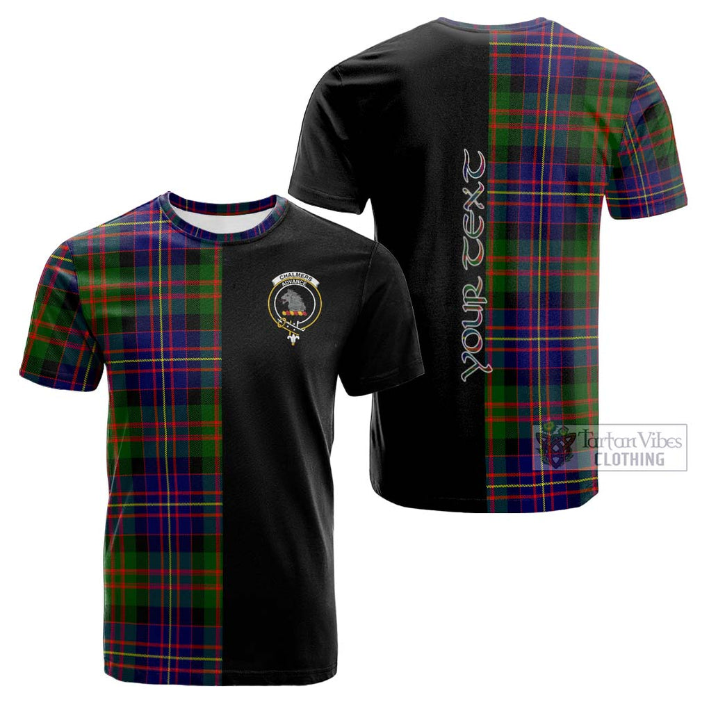 Tartan Vibes Clothing Chalmers Modern Tartan Cotton T-shirt with Family Crest and Half Of Me Style