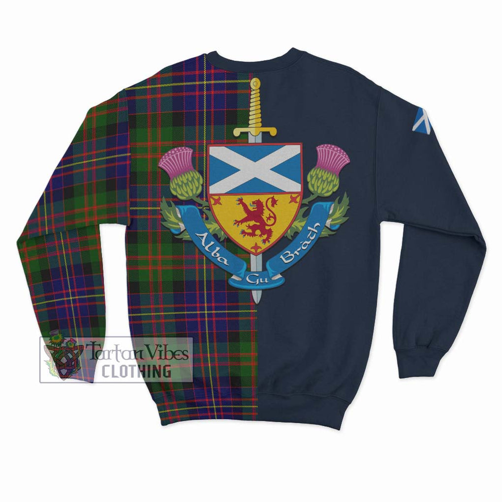 Chalmers Tartan Sweatshirt Alba with Scottish Lion Royal Arm Half Style - Tartan Vibes Clothing