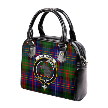 Chalmers Tartan Shoulder Handbags with Family Crest