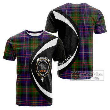 Chalmers Tartan Cotton T-shirt with Family Crest Circle Style