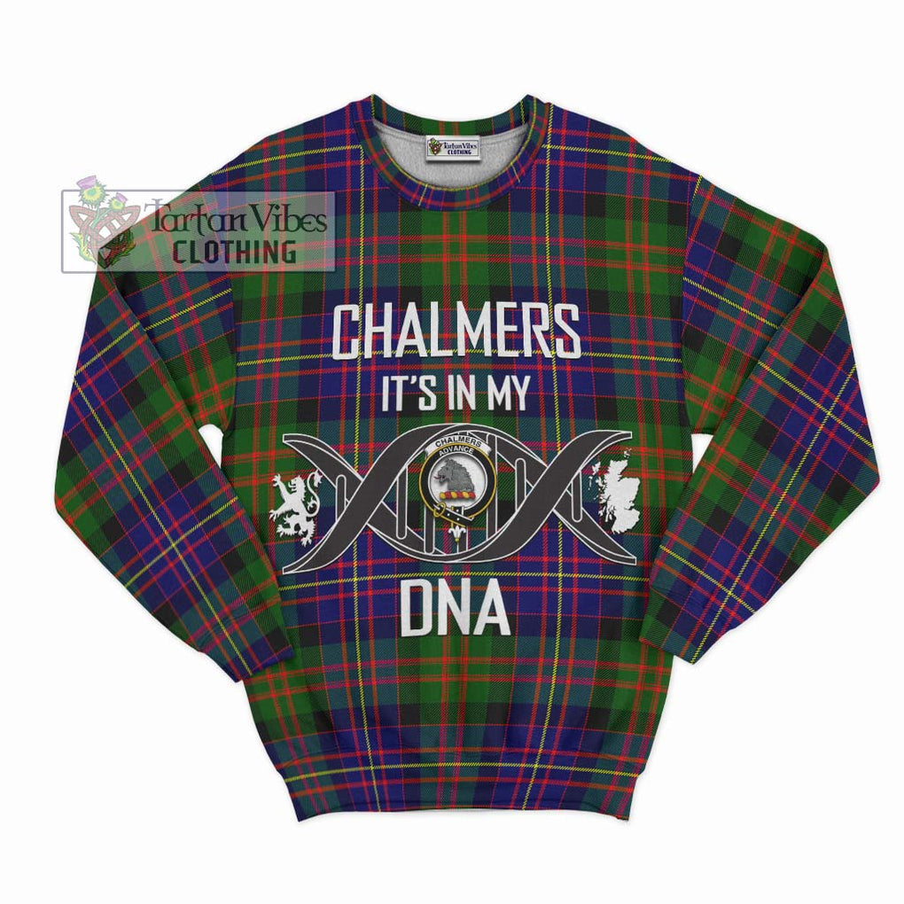 Chalmers Tartan Sweatshirt with Family Crest DNA In Me Style - Tartanvibesclothing Shop