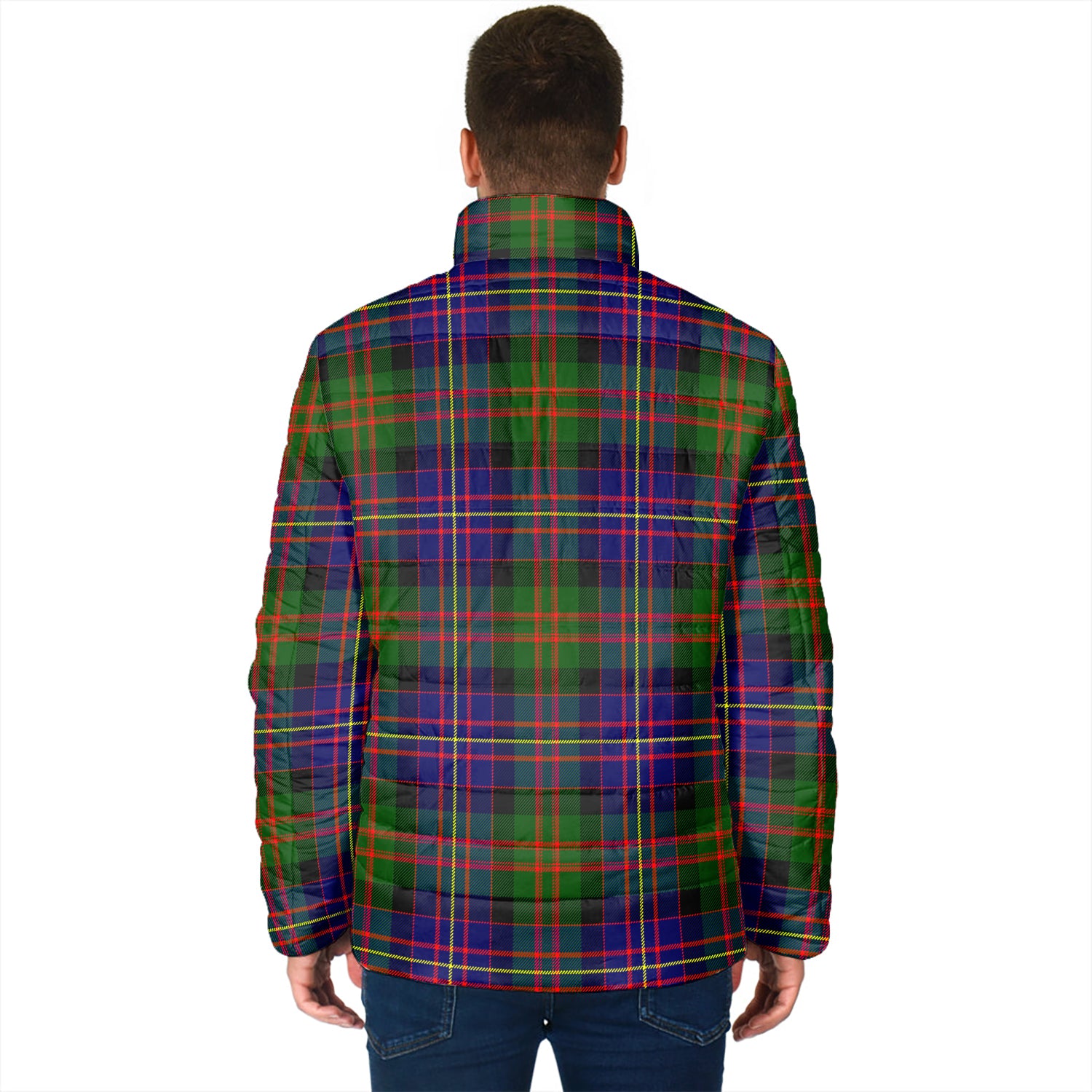 Chalmers Tartan Padded Jacket with Family Crest - Tartan Vibes Clothing