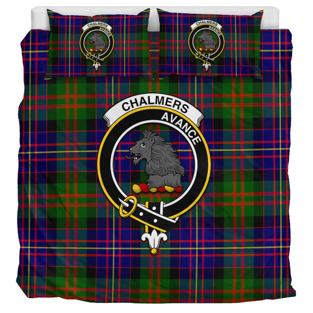 Chalmers Tartan Bedding Set with Family Crest UK Bedding Set UK Super King 104*94 inch - Tartan Vibes Clothing