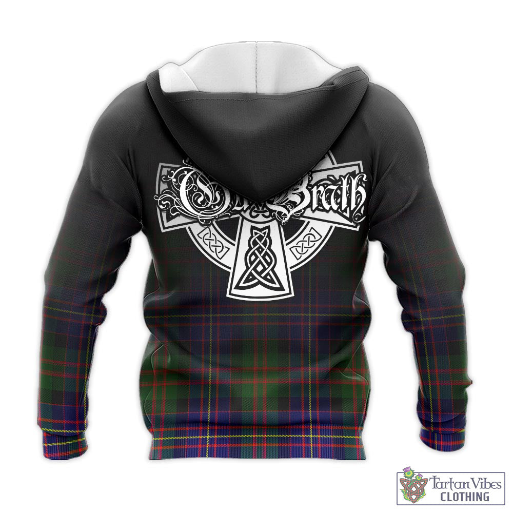 Tartan Vibes Clothing Chalmers Modern Tartan Knitted Hoodie Featuring Alba Gu Brath Family Crest Celtic Inspired