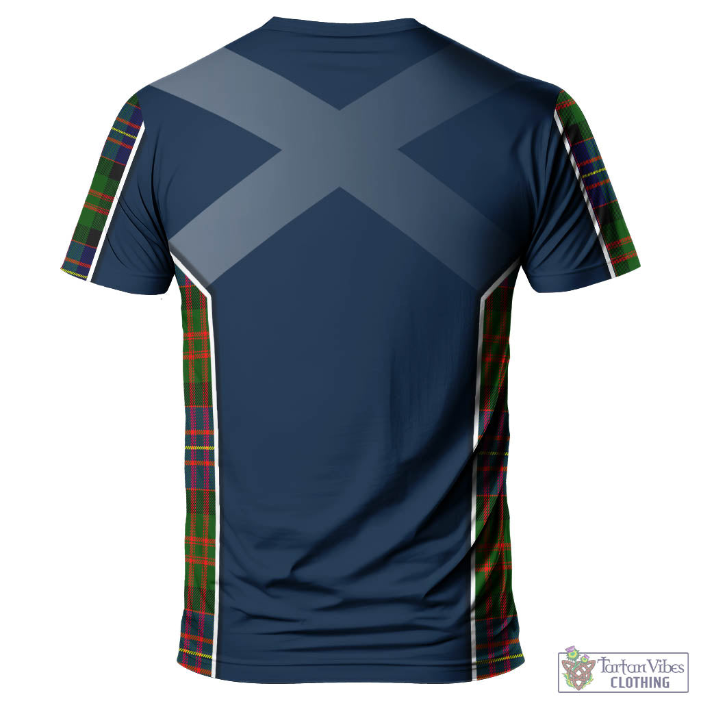 Tartan Vibes Clothing Chalmers Modern Tartan T-Shirt with Family Crest and Scottish Thistle Vibes Sport Style