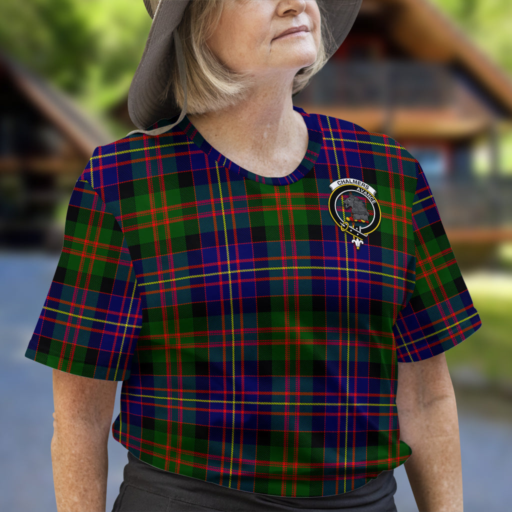 Chalmers Tartan T-Shirt with Family Crest - Tartan Vibes Clothing