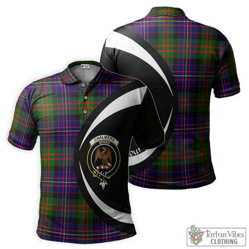 Chalmers of Balnacraig Tartan Men's Polo Shirt with Family Crest Circle Style