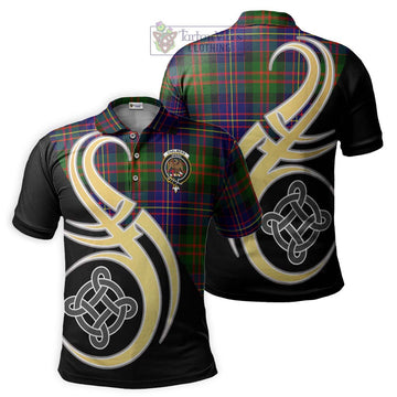 Chalmers of Balnacraig Tartan Polo Shirt with Family Crest and Celtic Symbol Style