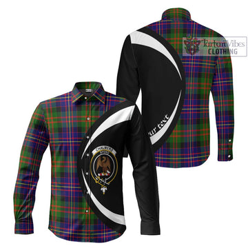 Chalmers of Balnacraig Tartan Long Sleeve Button Up with Family Crest Circle Style