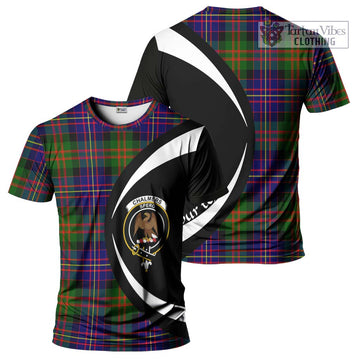 Chalmers of Balnacraig Tartan T-Shirt with Family Crest Circle Style