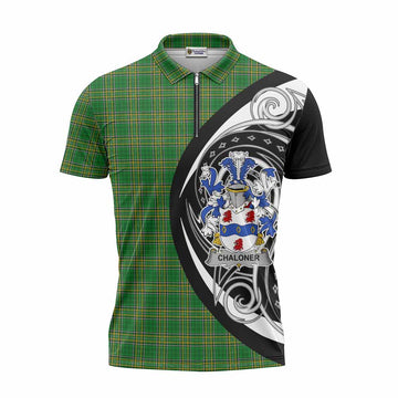 Chaloner Irish Clan Zipper Polo Shirt Celtic Circle Style Unisex - Tartan Vibes Clothing