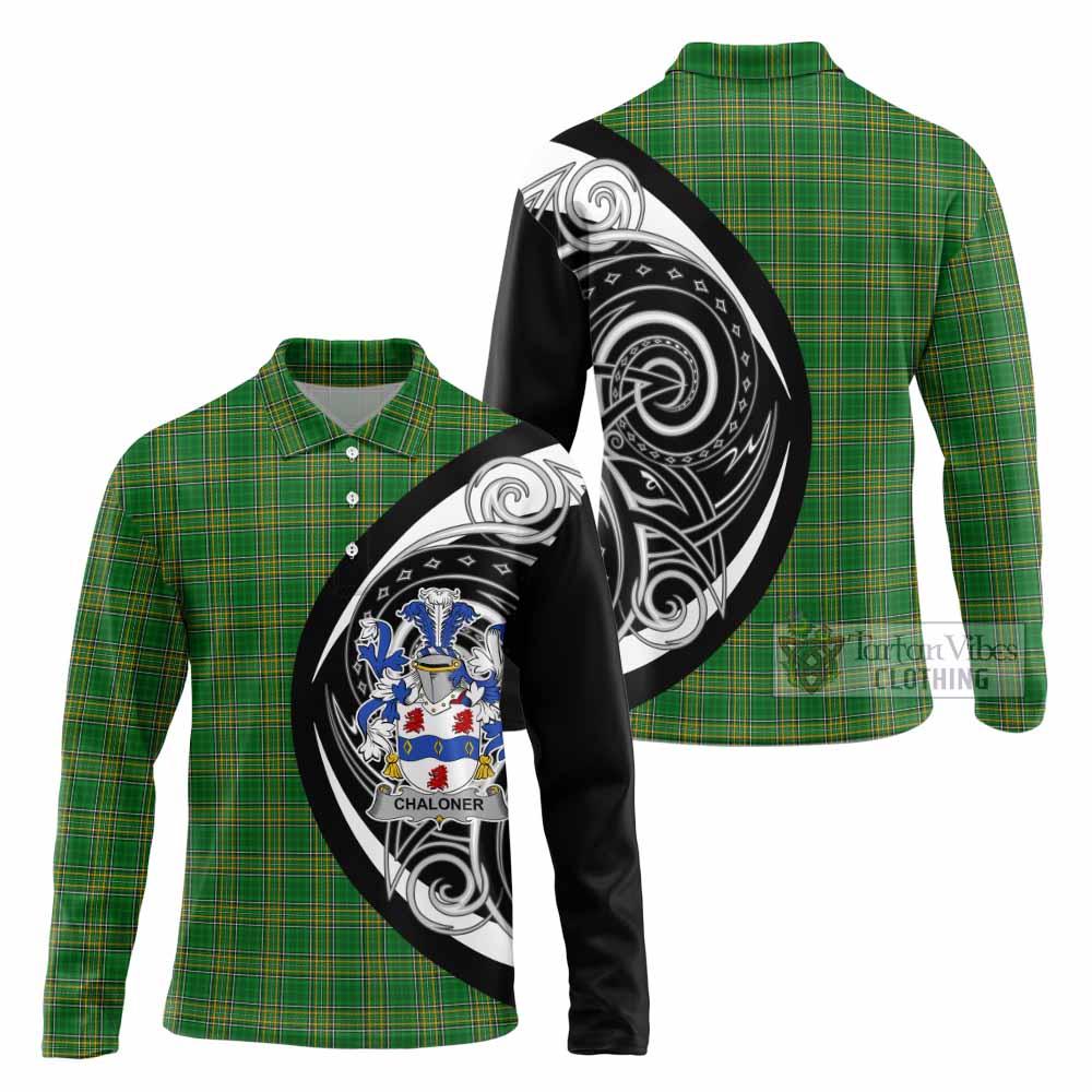 Chaloner Irish Clan Long Sleeve Polo Shirt Celtic Circle Style - Tartan Vibes Clothing