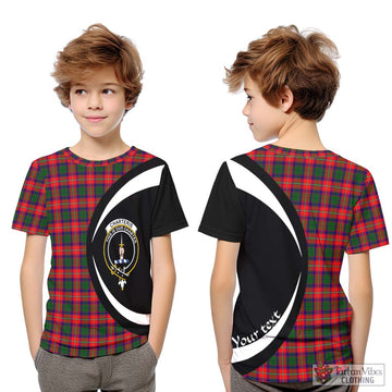 Charteris Tartan Kid T-Shirt with Family Crest Circle Style