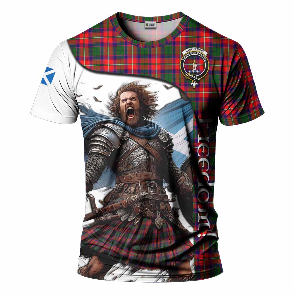 Charteris Crest Tartan T-Shirt Inspired by the Freedom of Scottish Warrior