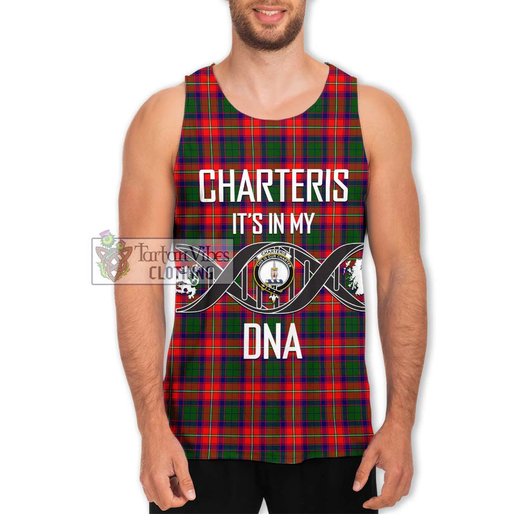 Charteris Tartan Men's Tank Top with Family Crest DNA In Me Style Men - Tartanvibesclothing Shop