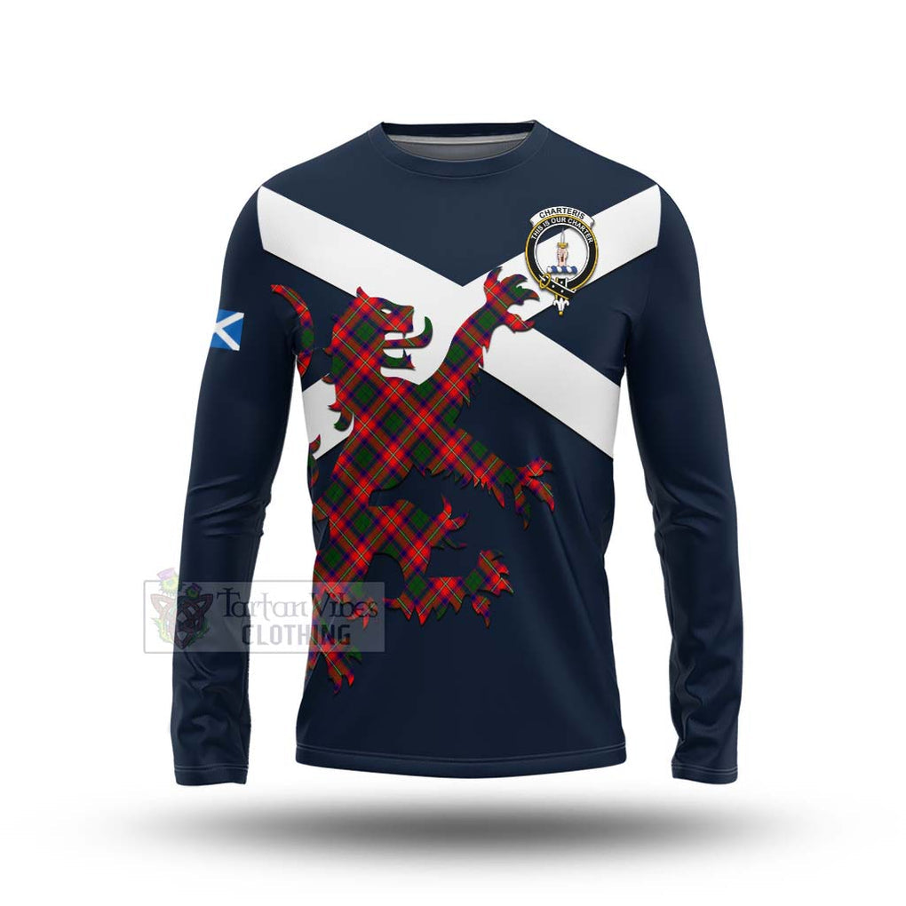 Tartan Vibes Clothing Charteris Tartan Lion Rampant Long Sleeve T-Shirt – Proudly Display Your Heritage with Alba Gu Brath and Clan Name