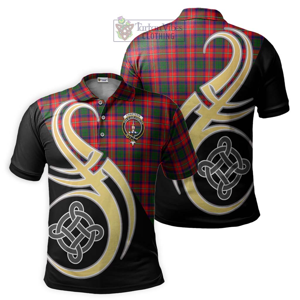 Charteris Tartan Polo Shirt with Family Crest and Celtic Symbol Style Kid - Tartan Vibes Clothing