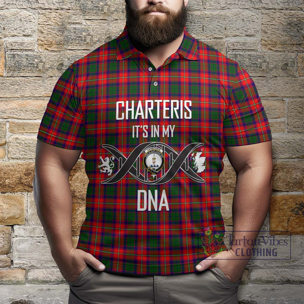 Charteris Tartan Polo Shirt with Family Crest DNA In Me Style Kid - Tartanvibesclothing Shop